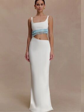 Meshki Ruvic Knit Maxi Beaded Dress size Large